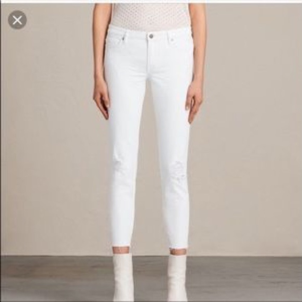 All Saints mast ankle destroy skinny jeans NWT